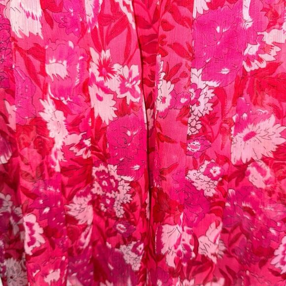 J.Peterman Sz 4 Silk Chiffon Floral Dress Feminine Cottagecore - Picture 8 of 15